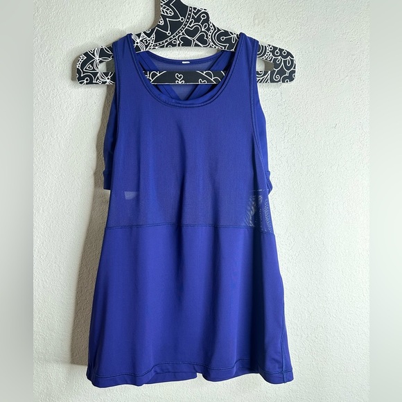 Lululemon Fast As Light 2-In-1 Tank W1NHMS Emperor Blue size 6 - Picture 2 of 6